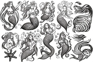 mermaid armband tattoo idea