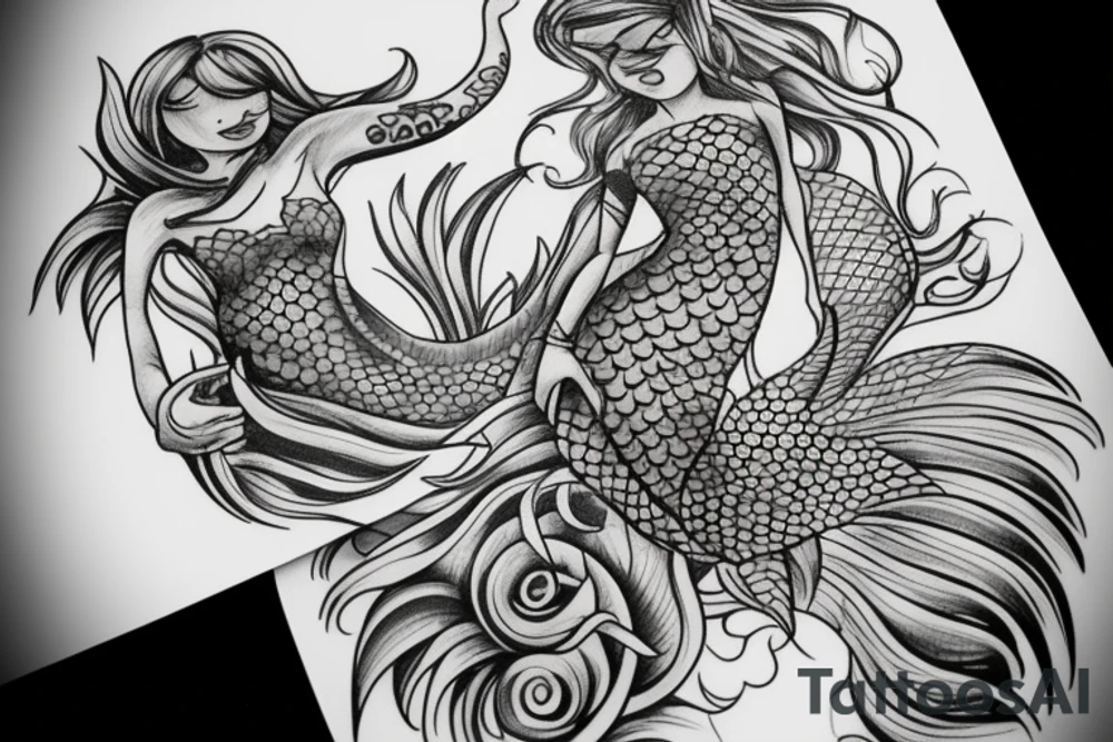 mermaid armband tattoo idea