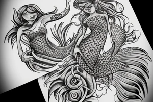 mermaid armband tattoo idea