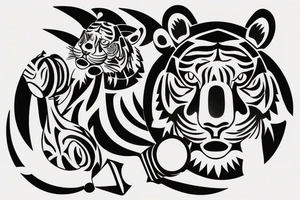 tiger with tattoos holding a chess piece tattoo idea