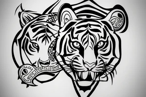 tiger with tattoos holding a chess piece tattoo idea