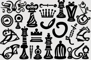 tiger with glasses holding a chess piece tattoo idea