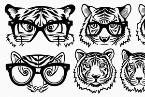 tiger with glasses tattoo idea