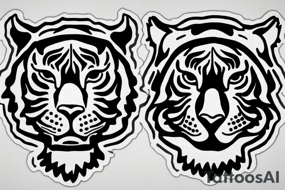 tiger with glasses tattoo idea