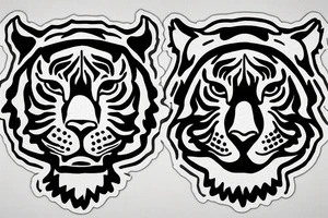 tiger with glasses tattoo idea