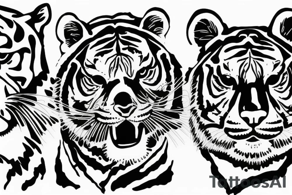 tiger with sunglasses tattoo idea