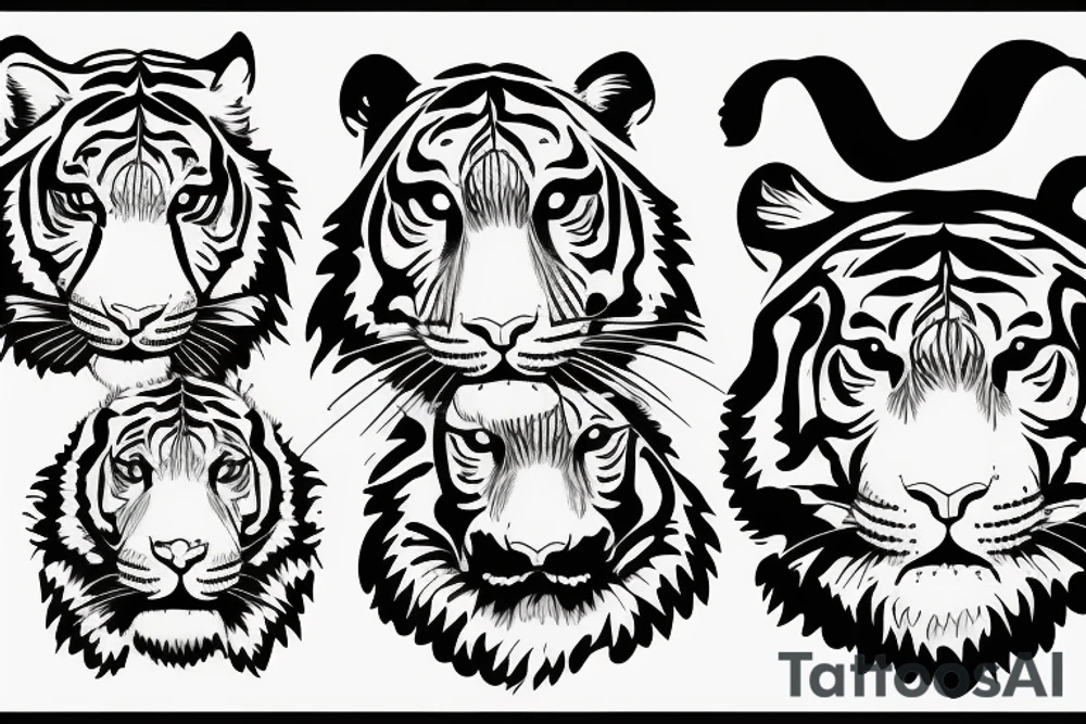 tiger with sunglasses tattoo idea