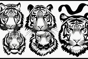 tiger with sunglasses tattoo idea