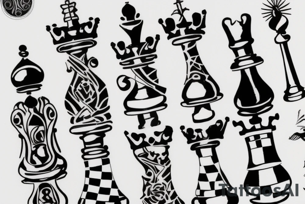 5 chess pieces tattoo idea