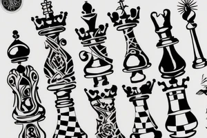 5 chess pieces tattoo idea