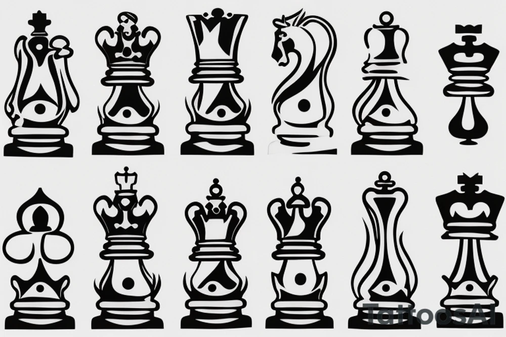 5 chess pieces tattoo idea
