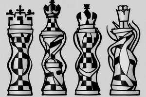 5 chess pieces representing family tattoo idea