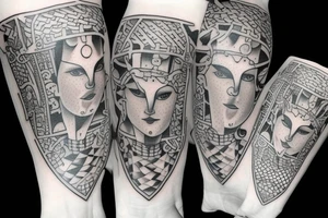 5 chess pieces representing family tattoo idea