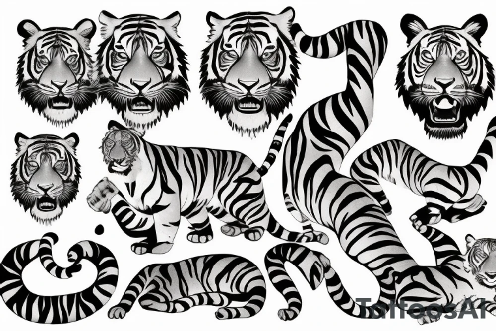 tiger full body tattoo idea