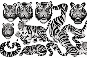 tiger full body tattoo idea