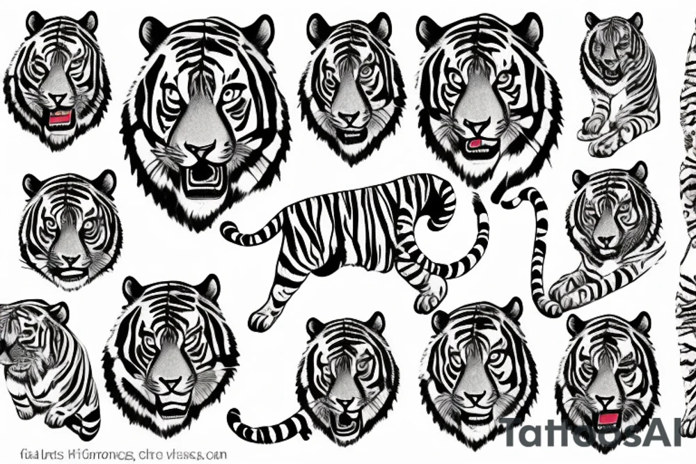 tiger full body tattoo idea