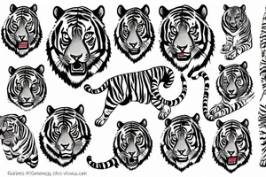 tiger full body tattoo idea
