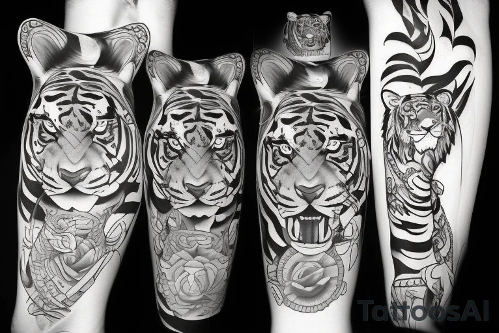 tiger full body tattoo idea