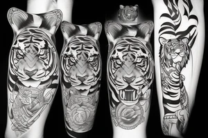 tiger full body tattoo idea