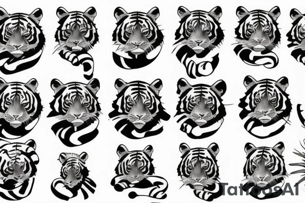 tiger full body tattoo idea