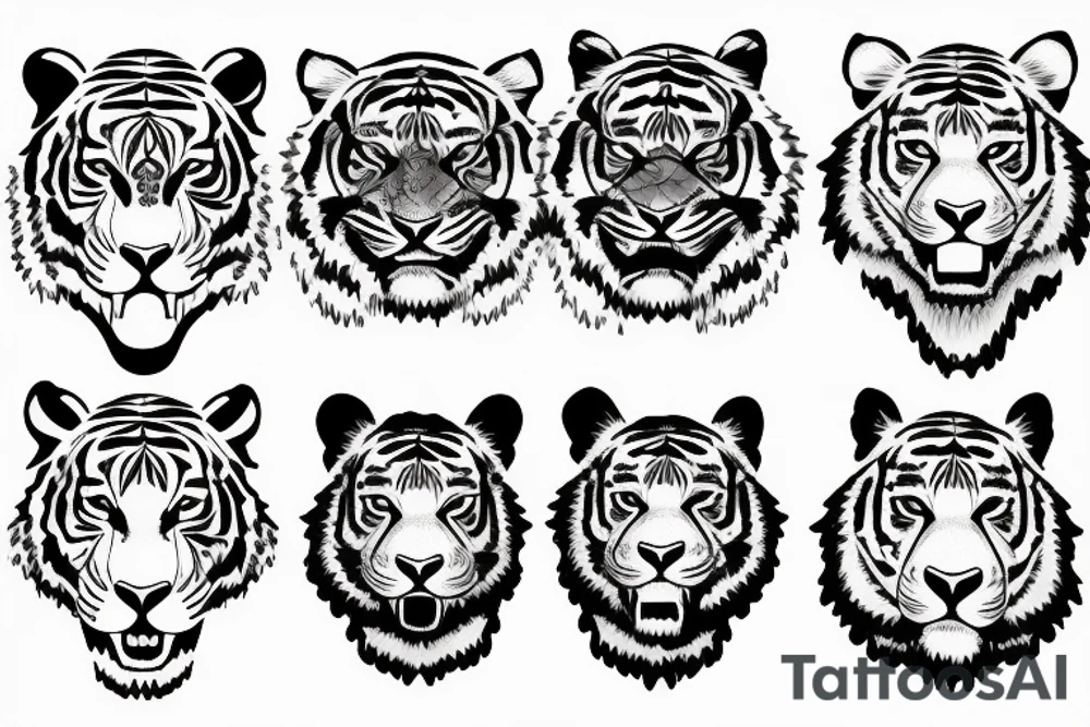 tiger full body tattoo idea