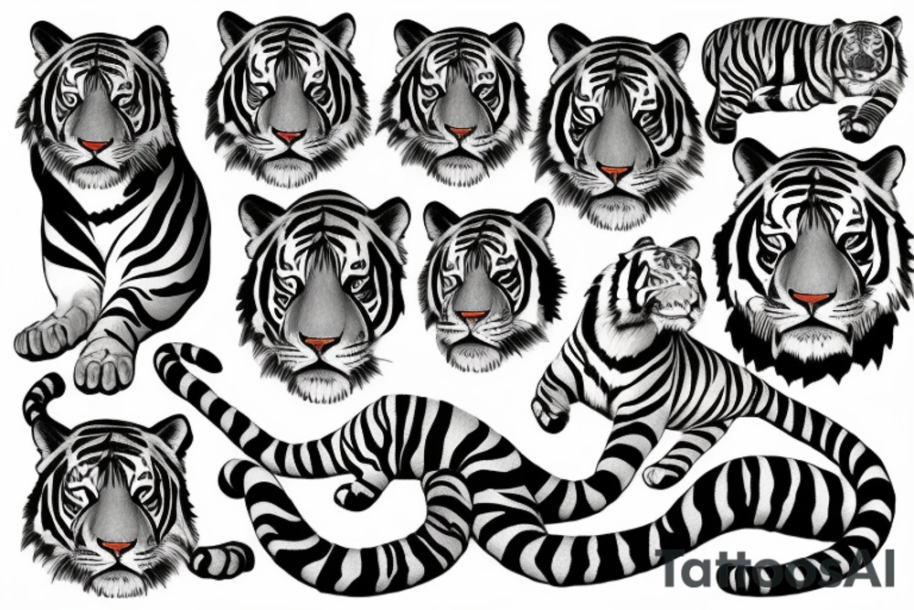 tiger full body tattoo idea