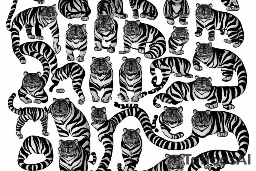 tiger full body tattoo idea