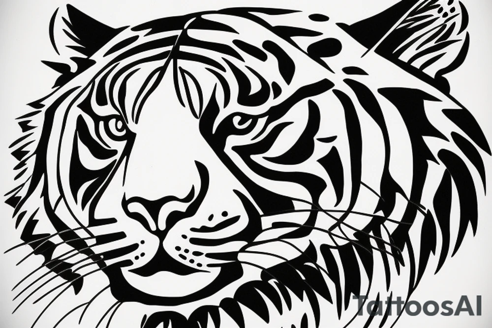tiger from the side tattoo idea