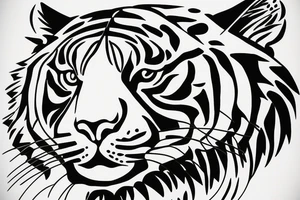tiger from the side tattoo idea