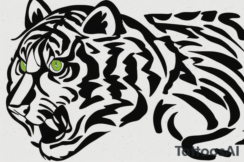 tiger from the side tattoo idea