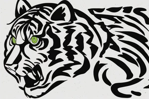 tiger from the side tattoo idea
