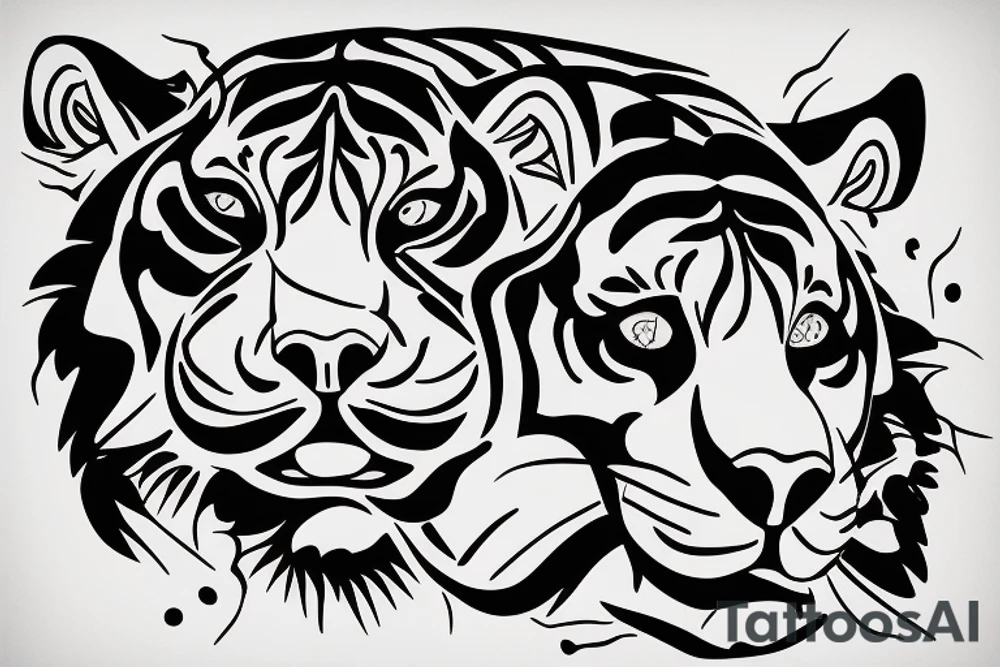 tiger body from the side tattoo idea