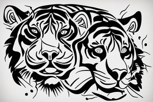 tiger body from the side tattoo idea