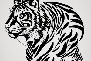 tiger body from the side tattoo idea
