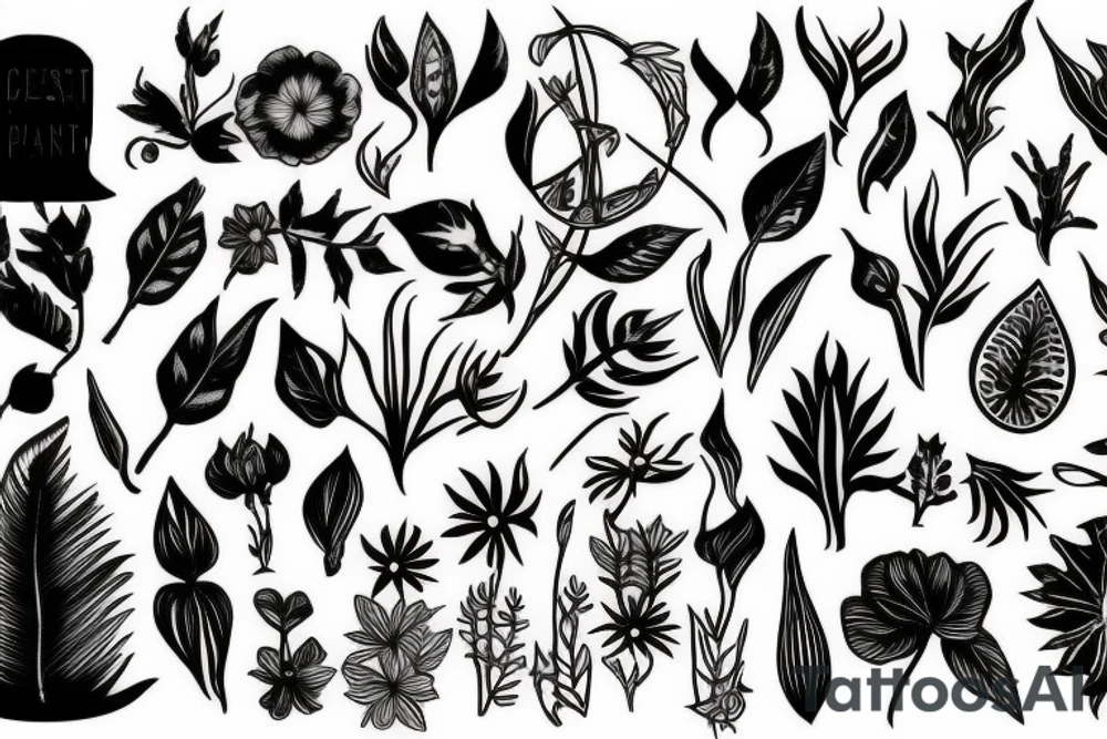 cast iron plant tattoo idea