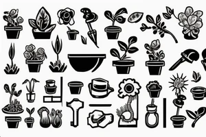 cast iron plant in a pot tattoo idea