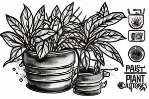 cast iron plant in a pot tattoo idea