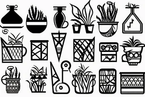 cast iron plant in a pot tattoo idea
