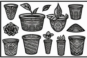 cast iron plant in a pot tattoo idea