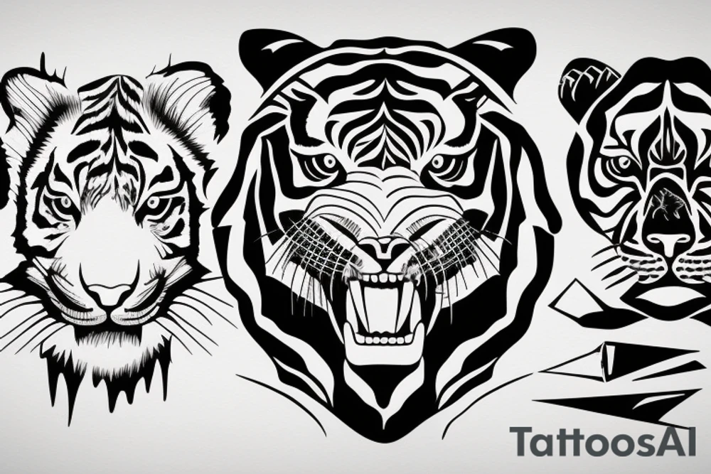 fierce tiger tattoo idea