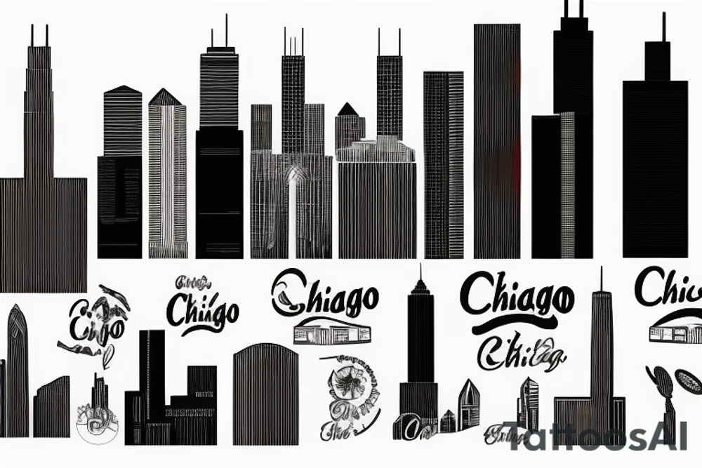 chicago skyline tattoo idea