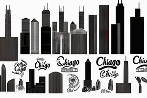 chicago skyline tattoo idea