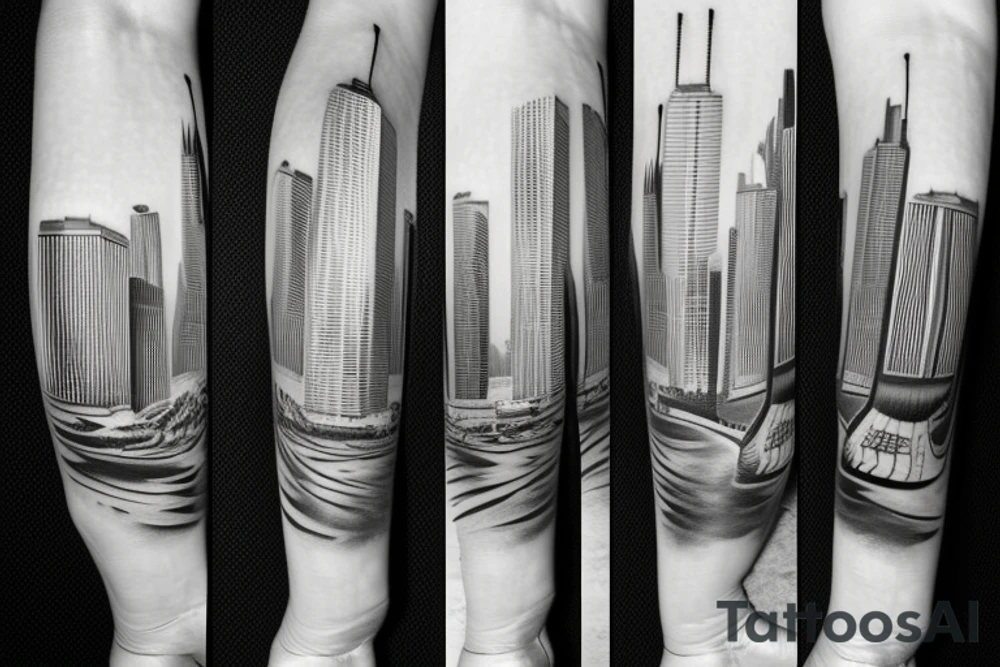 chicago skyline tattoo idea