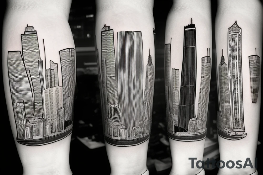 chicago skyline tattoo idea