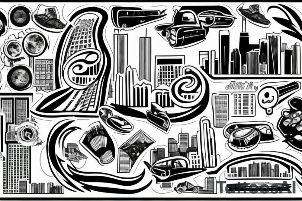 chicago skyline tattoo idea