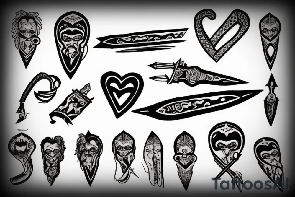 DAGGER in heart tattoo idea
