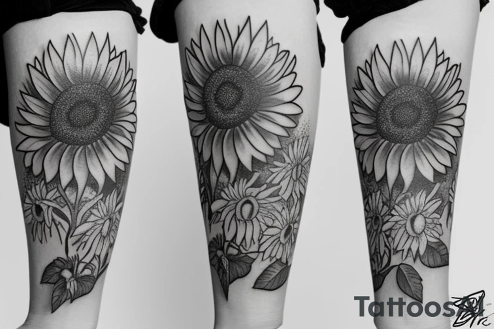 sunflower tattoo idea
