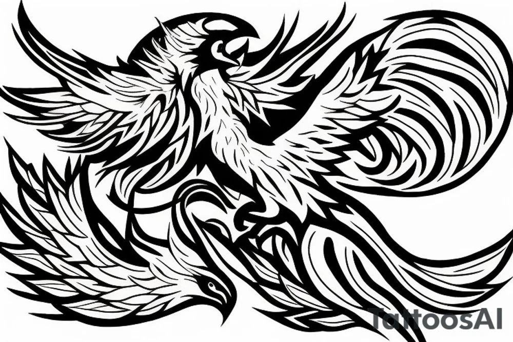 A Phoenix rising from ashes tattoo idea