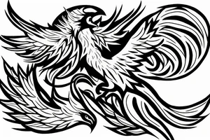 A Phoenix rising from ashes tattoo idea