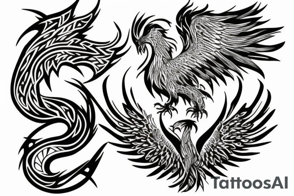 A Phoenix rising from ashes tattoo idea